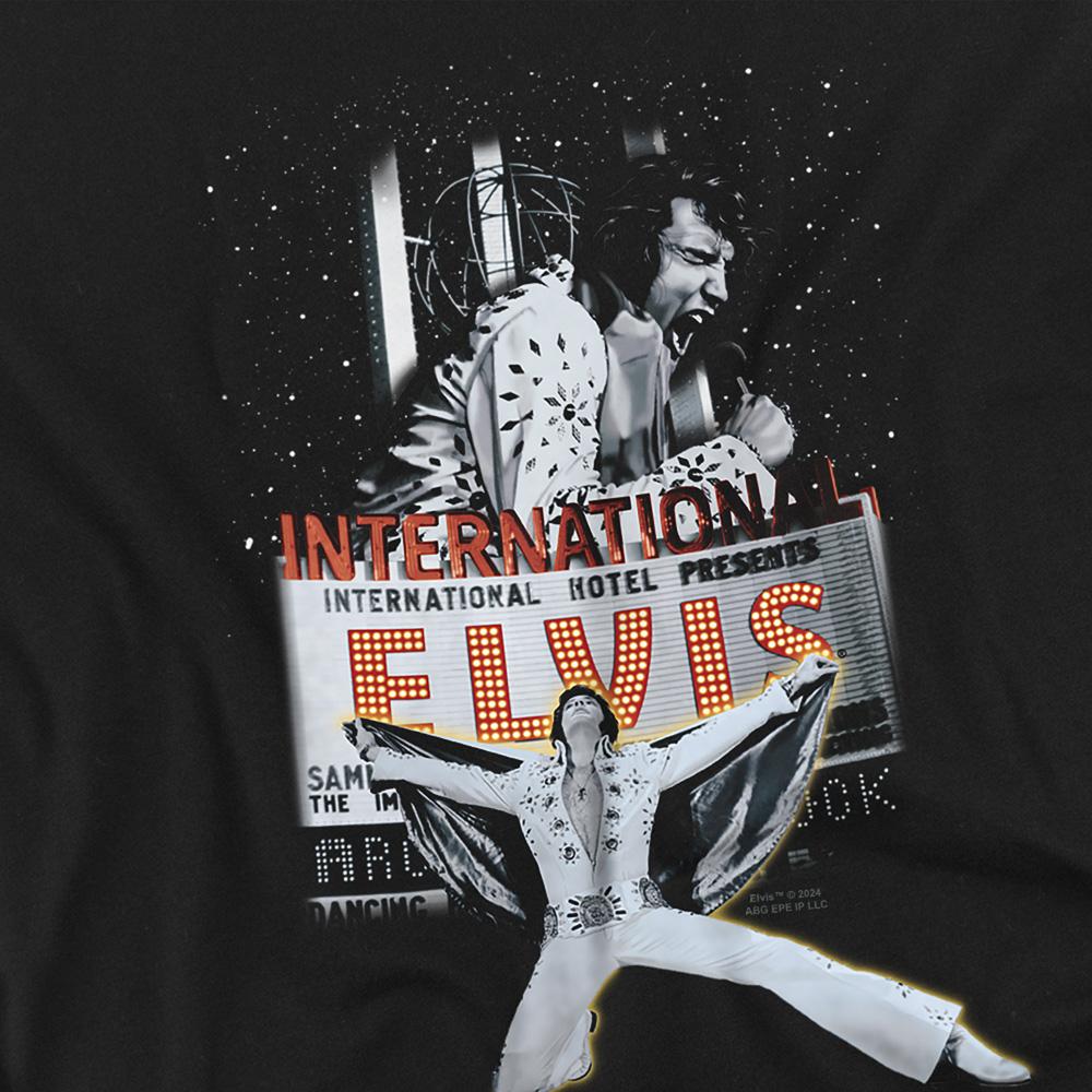 Black - Side - Elvis Presley Unisex Adult Las Vegas T-Shirt