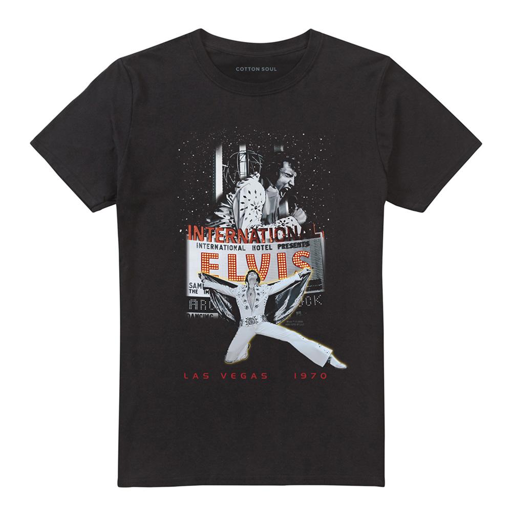 Black - Front - Elvis Presley Unisex Adult Las Vegas T-Shirt