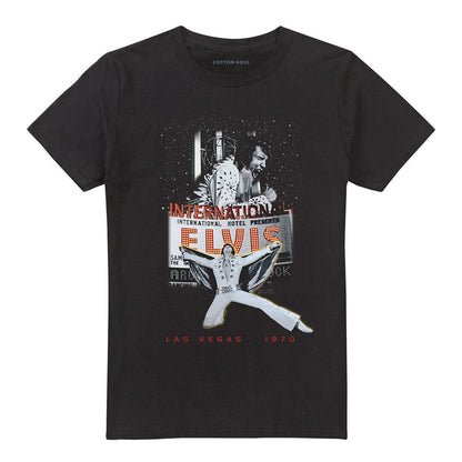 Black - Front - Elvis Presley Unisex Adult Las Vegas T-Shirt