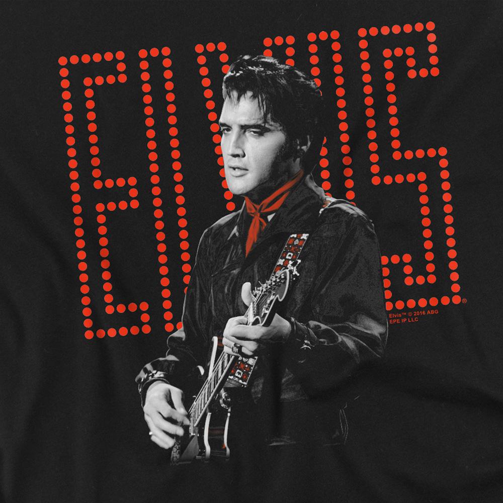Black - Side - Elvis Presley Unisex Adult Red Guitarman T-Shirt
