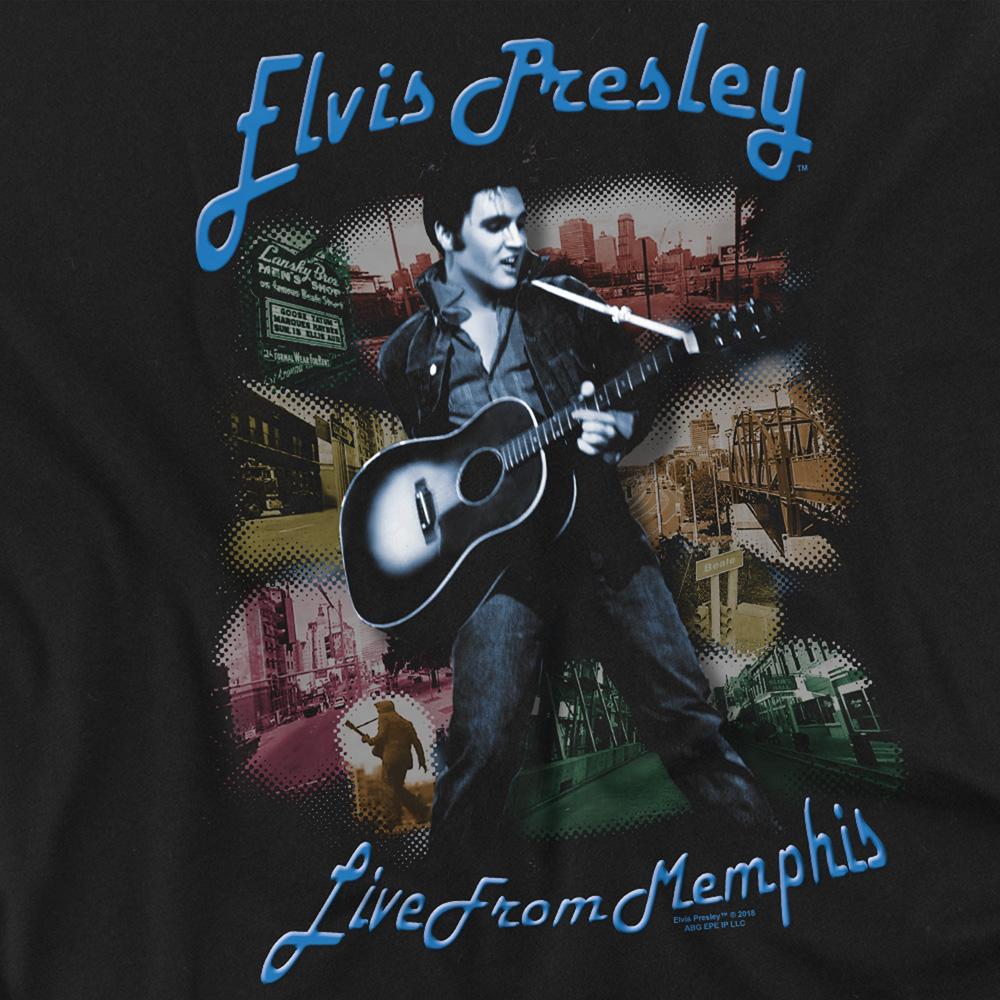 Black - Side - Elvis Presley Unisex Adult Memphis T-Shirt
