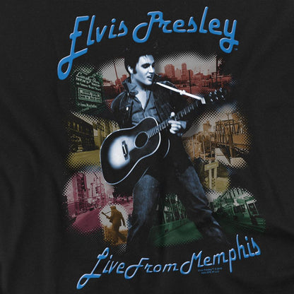 Black - Side - Elvis Presley Unisex Adult Memphis T-Shirt