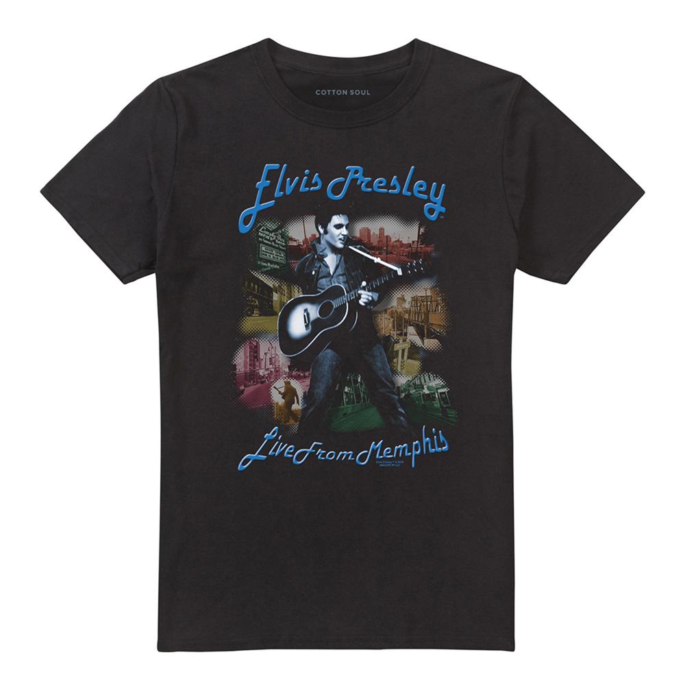 Black - Front - Elvis Presley Unisex Adult Memphis T-Shirt