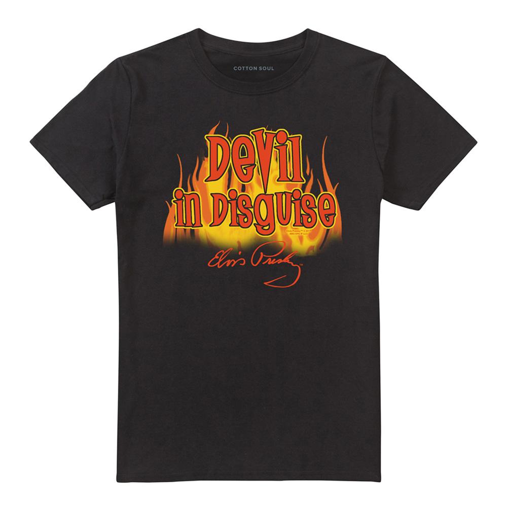Black - Front - Elvis Presley Unisex Adult Devil In Disguise T-Shirt