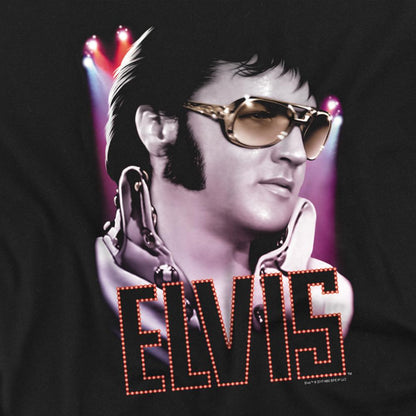 Black - Side - Elvis Presley Unisex Adult 70S Star T-Shirt
