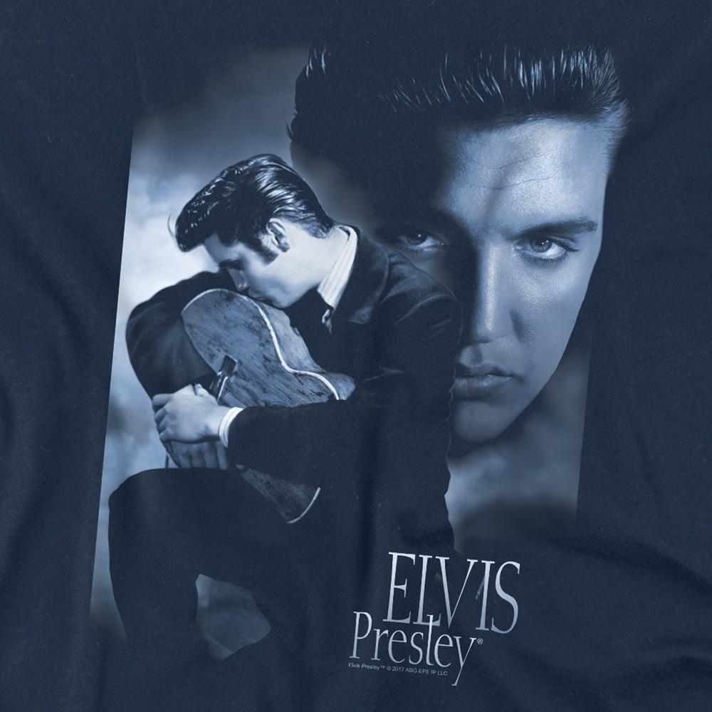 Navy - Side - Elvis Presley Unisex Adult Reverent T-Shirt
