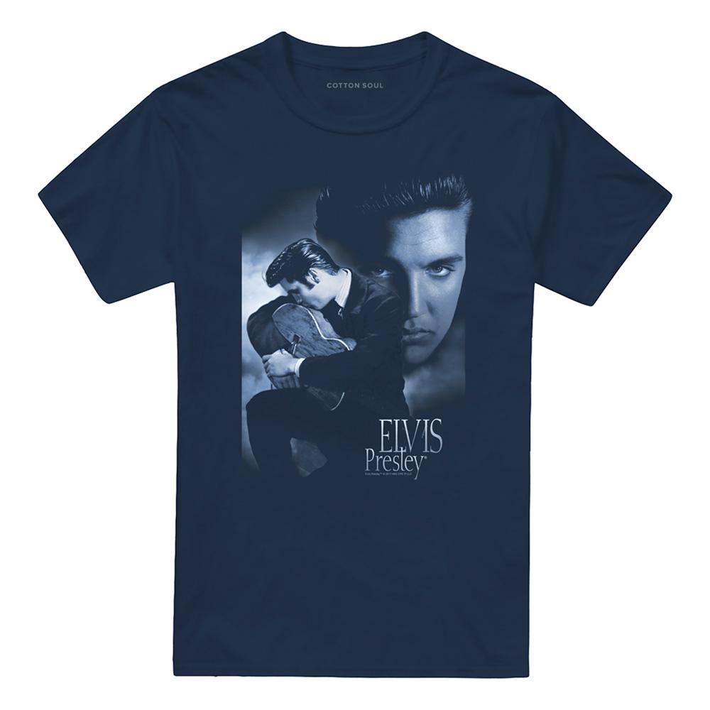 Navy - Front - Elvis Presley Unisex Adult Reverent T-Shirt