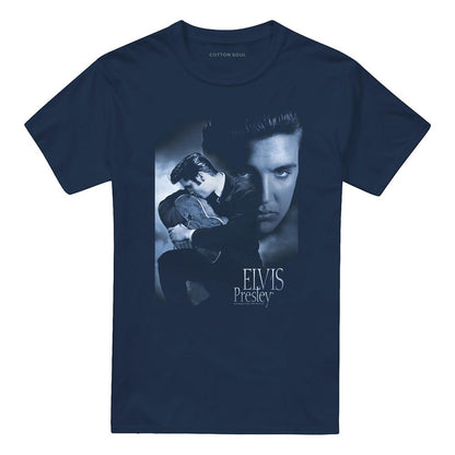 Navy - Front - Elvis Presley Unisex Adult Reverent T-Shirt