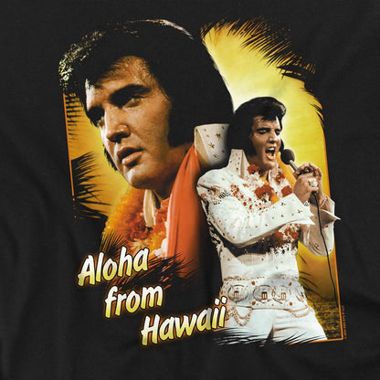 Black - Side - Elvis Presley Unisex Adult Aloha From Hawaii T-Shirt