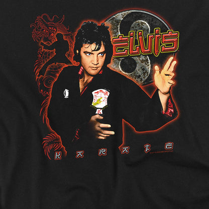 Black - Side - Elvis Presley Unisex Adult Karate T-Shirt