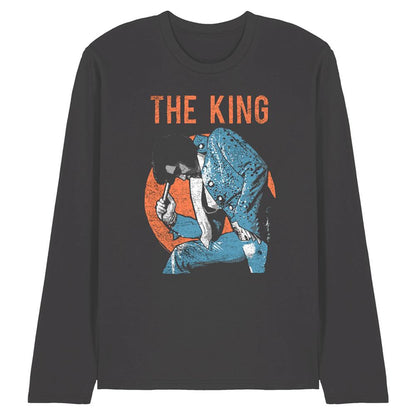 Charcoal - Front - Elvis Presley Unisex Adult Mic In Hand Long-Sleeved T-Shirt