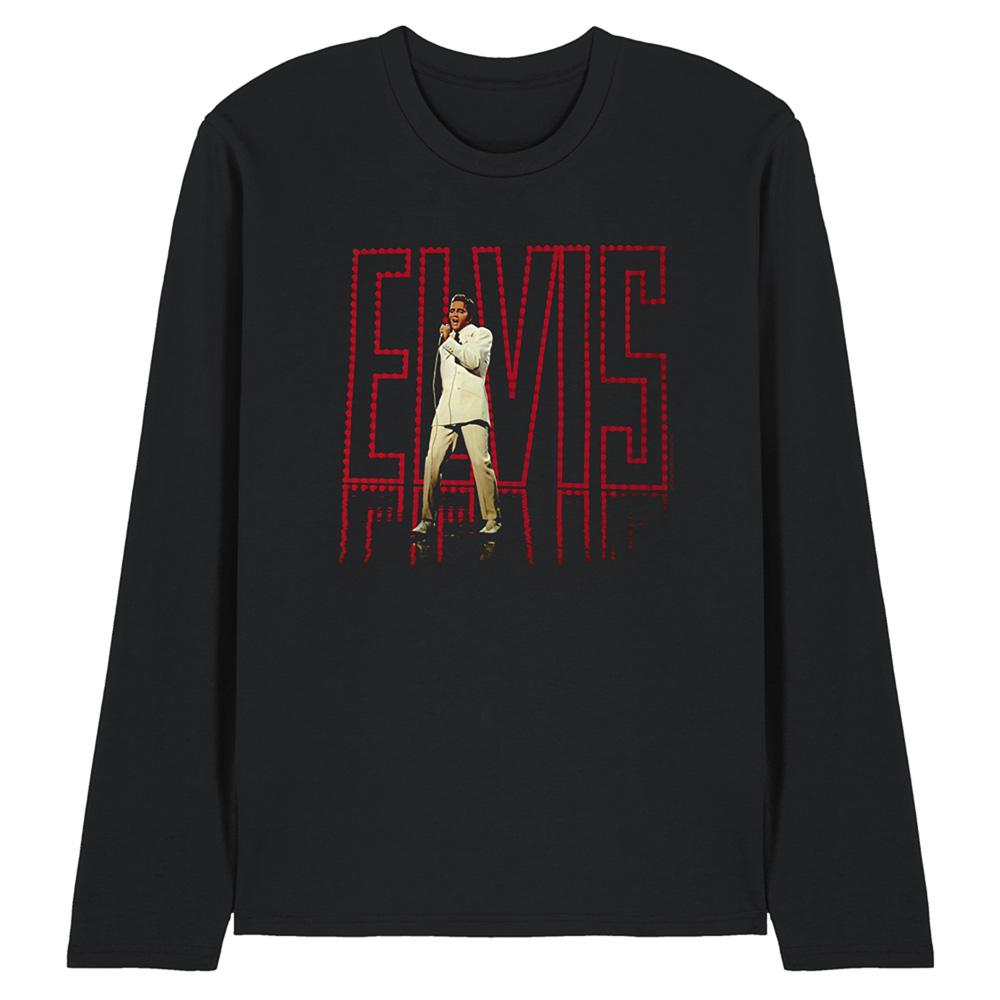 Black - Front - Elvis Presley Unisex Adult Elvis 68 Album Long-Sleeved T-Shirt