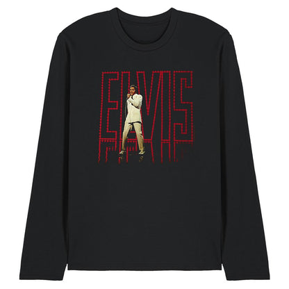 Black - Front - Elvis Presley Unisex Adult Elvis 68 Album Long-Sleeved T-Shirt