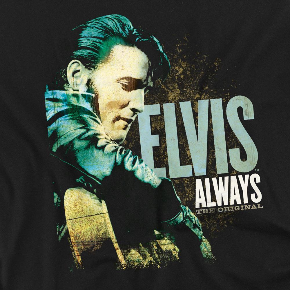 Black - Side - Elvis Presley Unisex Adult Always The Original Long-Sleeved T-Shirt