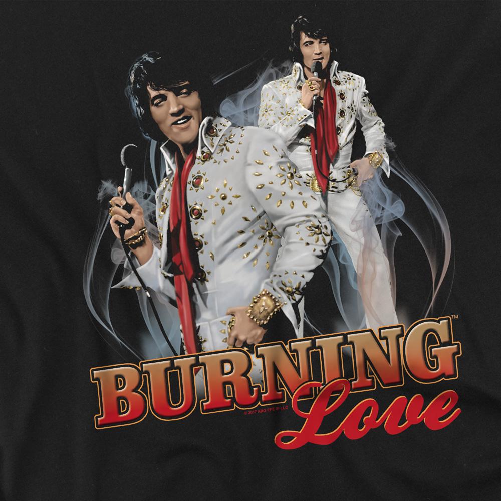 Black - Side - Elvis Presley Unisex Adult Burning Love Long-Sleeved T-Shirt