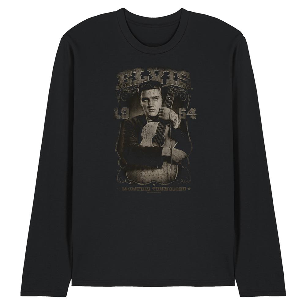 Black - Front - Elvis Presley Unisex Adult 1954 Long-Sleeved T-Shirt