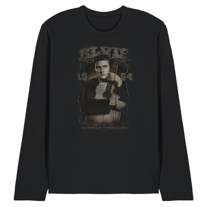 Black - Front - Elvis Presley Unisex Adult 1954 Long-Sleeved T-Shirt