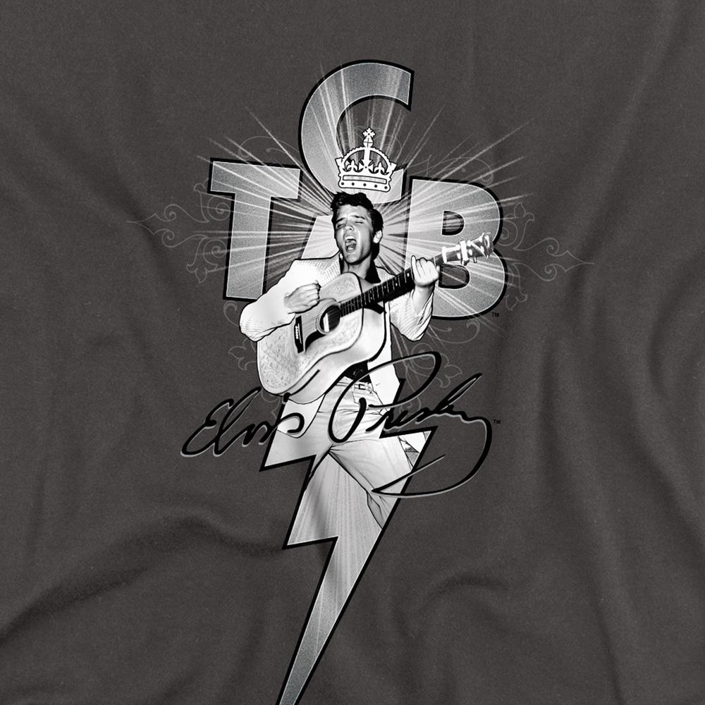 Charcoal - Side - Elvis Presley Unisex Adult Tcb Ornate Long-Sleeved T-Shirt