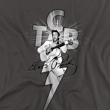 Charcoal - Side - Elvis Presley Unisex Adult Tcb Ornate Long-Sleeved T-Shirt