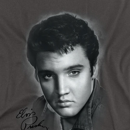 Charcoal - Side - Elvis Presley Unisex Adult Portrait Long-Sleeved T-Shirt