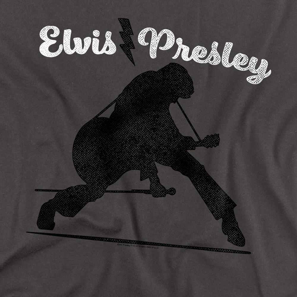 Charcoal - Side - Elvis Presley Unisex Adult Overlay Long-Sleeved T-Shirt