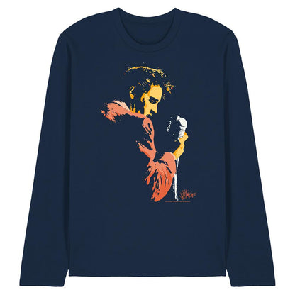 Navy - Front - Elvis Presley Unisex Adult Early Elvis Long-Sleeved T-Shirt