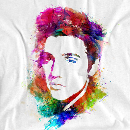 White - Side - Elvis Presley Unisex Adult King Watercolour Long-Sleeved T-Shirt