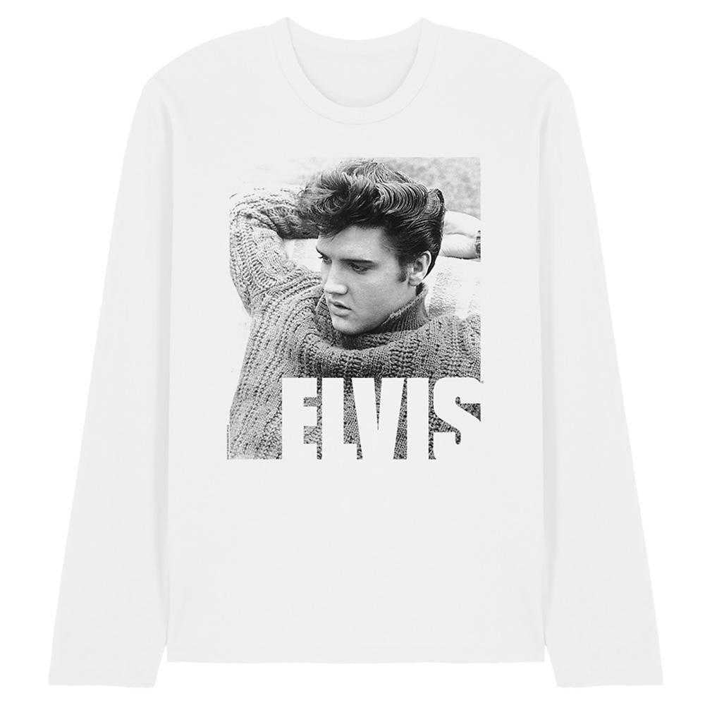 White - Front - Elvis Presley Unisex Adult Relax Long-Sleeved T-Shirt