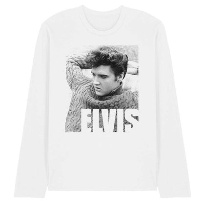 White - Front - Elvis Presley Unisex Adult Relax Long-Sleeved T-Shirt