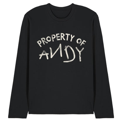 Black - Front - Toy Story Unisex Adult Property Of Andy T-Shirt