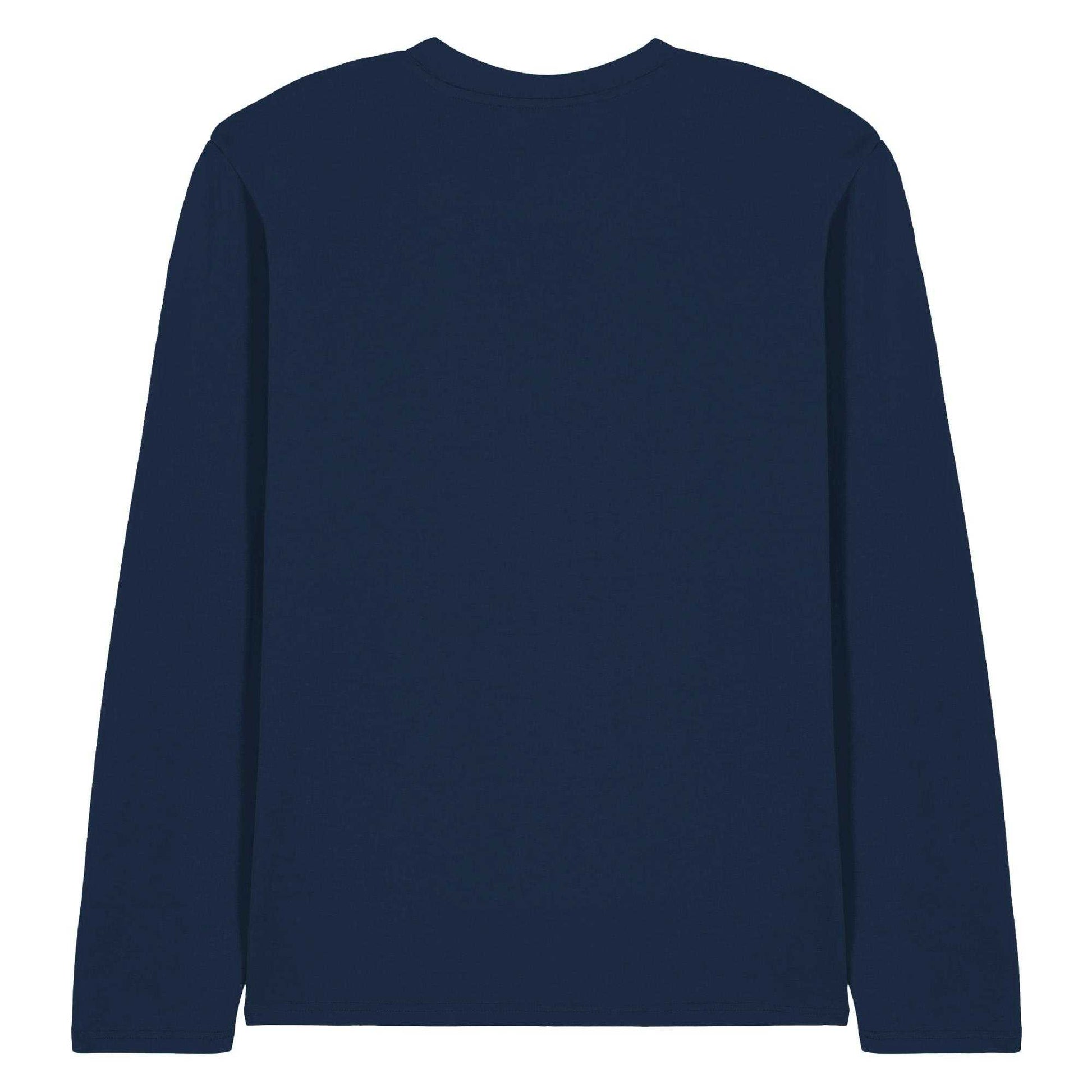 Navy - Back - Elvis Unisex Adult Total Trouble Long-Sleeved T-Shirt