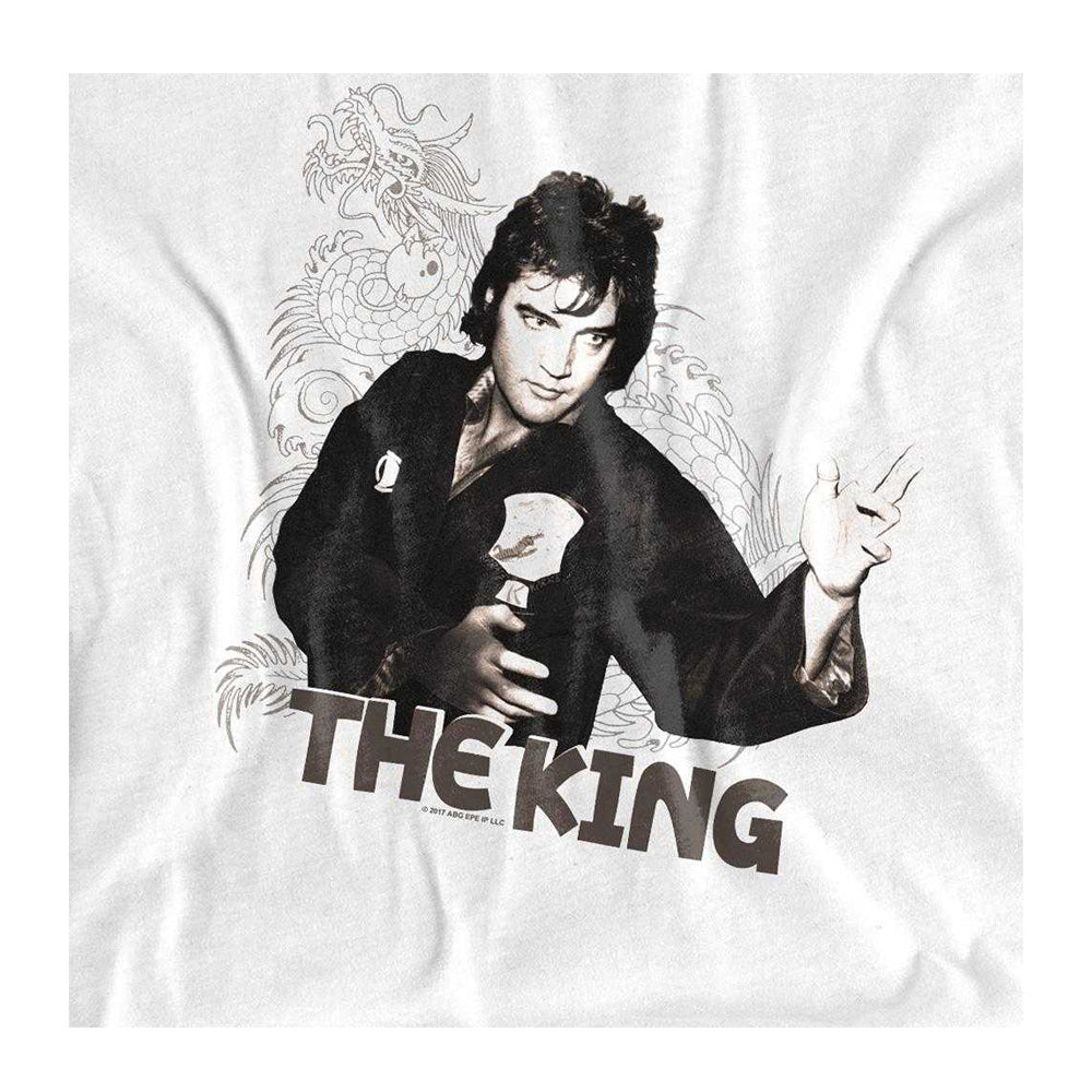White - Side - Elvis Presley Unisex Adult Fighting King Long-Sleeved T-Shirt