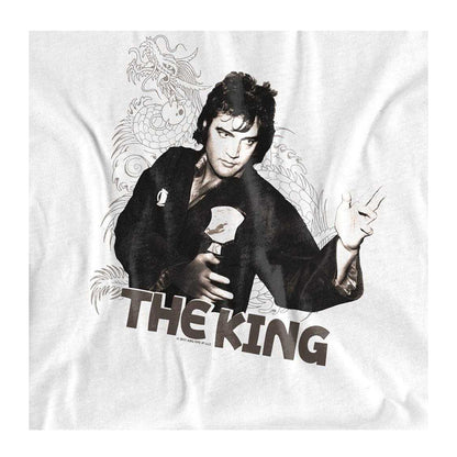 White - Side - Elvis Presley Unisex Adult Fighting King Long-Sleeved T-Shirt