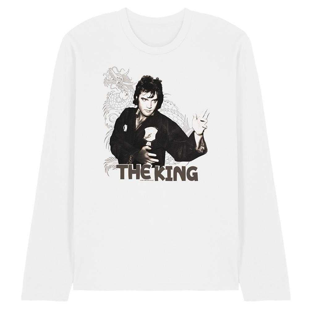 White - Front - Elvis Presley Unisex Adult Fighting King Long-Sleeved T-Shirt