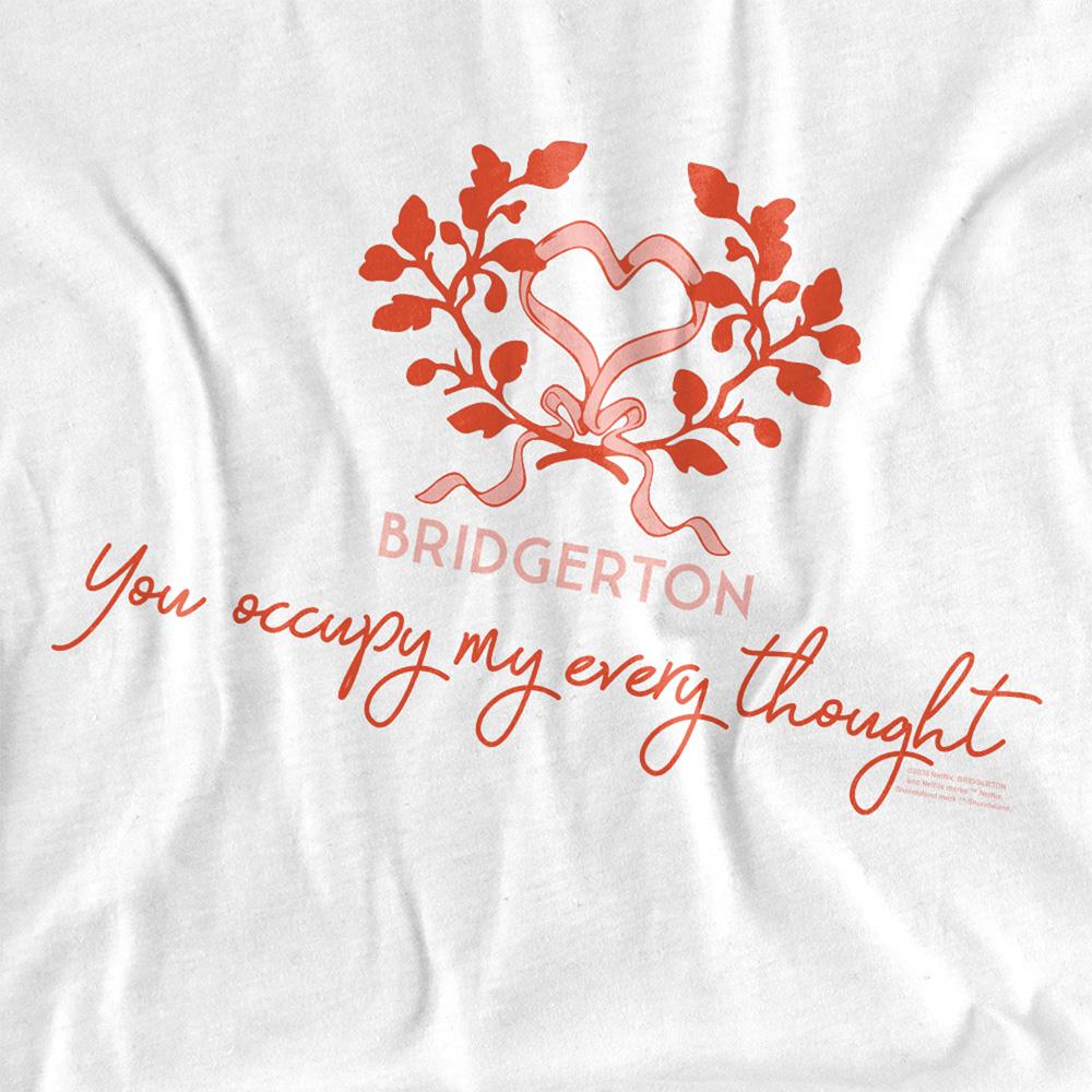 White - Back - Bridgerton Unisex Adult Occupy My Thoughts Long-Sleeved T-Shirt