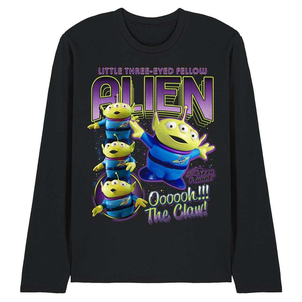 Black - Front - Toy Story Unisex Adult The Claw Aliens Homage Long-Sleeved T-Shirt