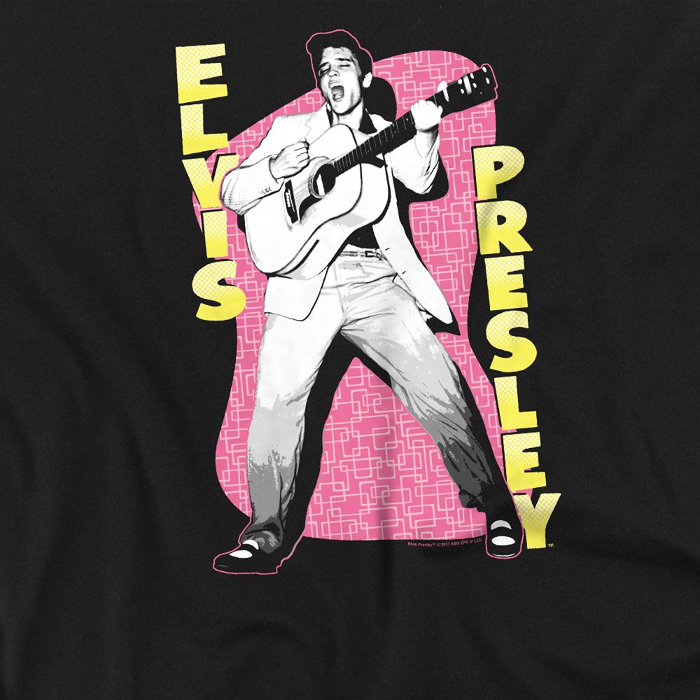 Black - Side - Elvis Presley Unisex Adult Pink Rock T-Shirt