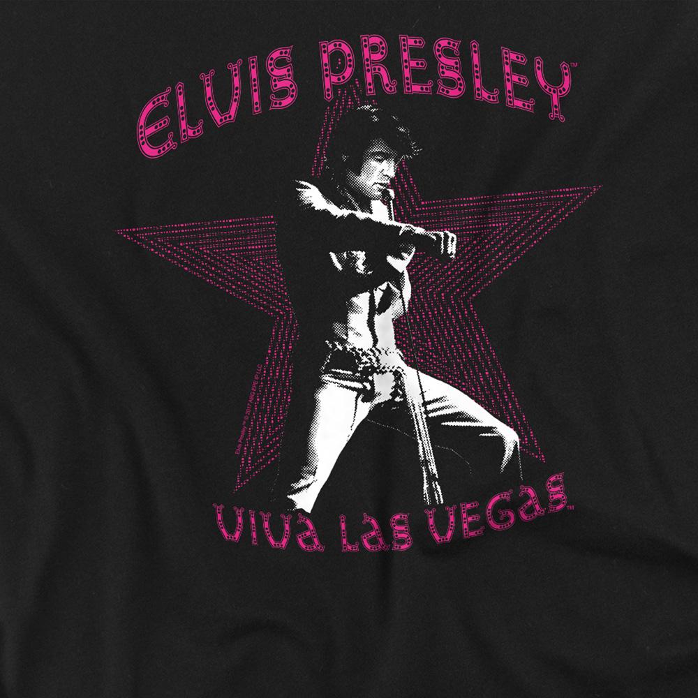 Black - Side - Elvis Presley Unisex Adult Viva Las Vegas Star T-Shirt