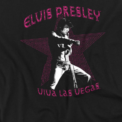 Black - Side - Elvis Presley Unisex Adult Viva Las Vegas Star T-Shirt