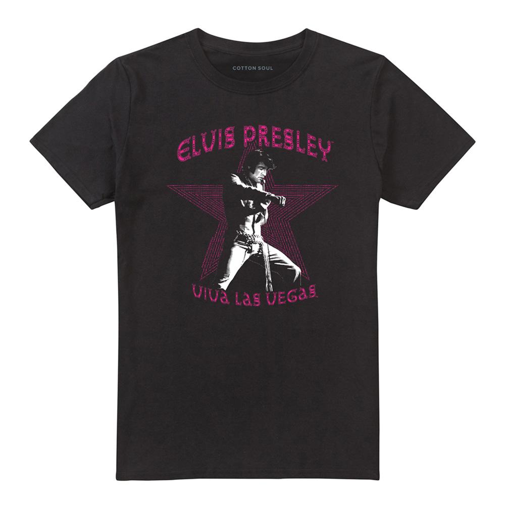 Black - Front - Elvis Presley Unisex Adult Viva Las Vegas Star T-Shirt