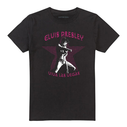Black - Front - Elvis Presley Unisex Adult Viva Las Vegas Star T-Shirt
