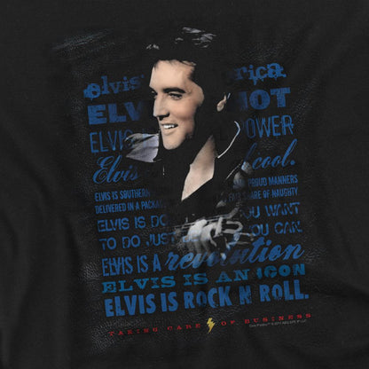 Black - Side - Elvis Presley Unisex Adult Icon T-Shirt