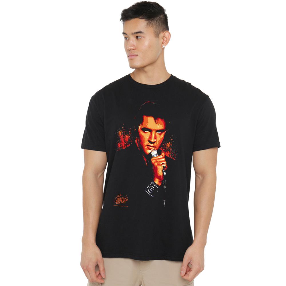 Black - Back - Elvis Presley Unisex Adult Trouble T-Shirt