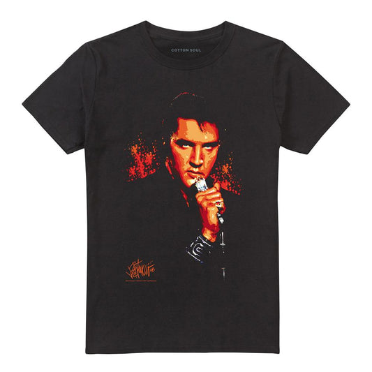Black - Front - Elvis Presley Unisex Adult Trouble T-Shirt
