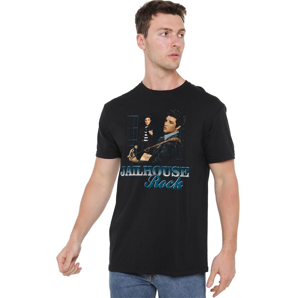 Black - Back - Elvis Presley Unisex Adult Jailhouse Rock T-Shirt