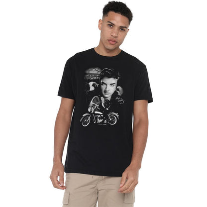 Black - Back - Elvis Presley Unisex Adult The King Rides Again T-Shirt