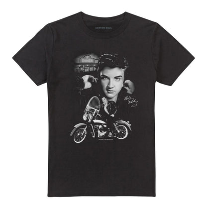 Black - Front - Elvis Presley Unisex Adult The King Rides Again T-Shirt