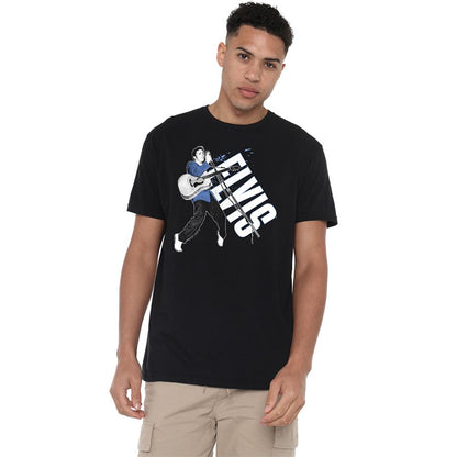 Black - Back - Elvis Presley Unisex Adult On His Toes T-Shirt