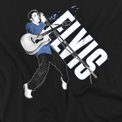 Black - Side - Elvis Presley Unisex Adult On His Toes T-Shirt