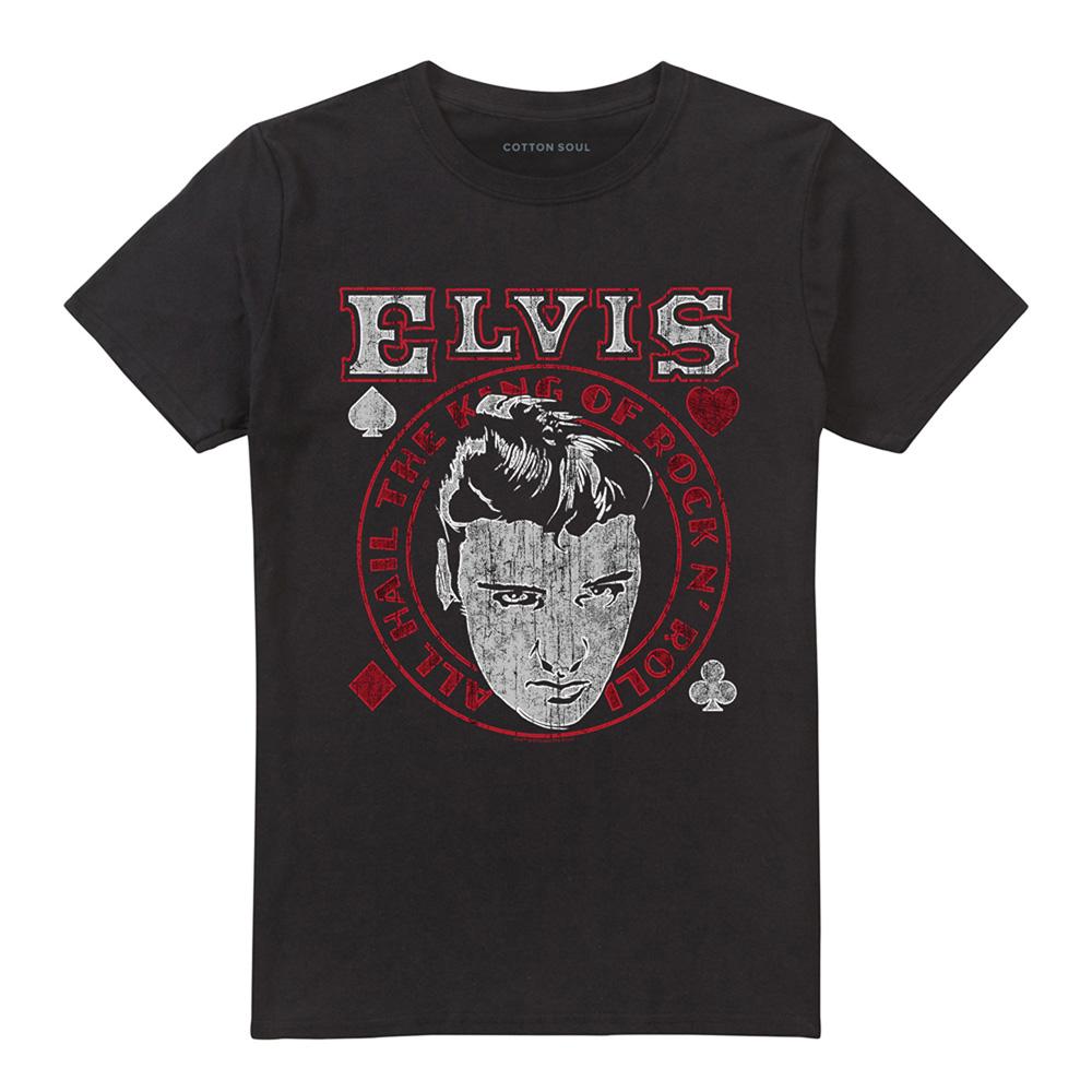 Black - Front - Elvis Presley Unisex Adult Hail The King T-Shirt